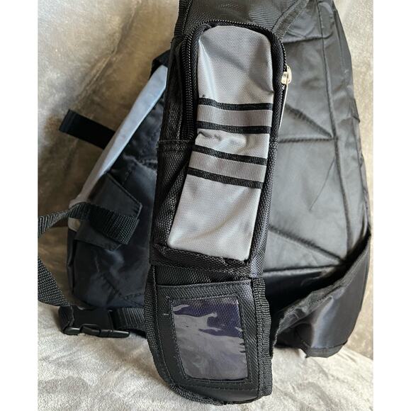 Fit to Fight Black and Grey Multicompartment Padded Strap Sling Backpack - Picture 8 of 15